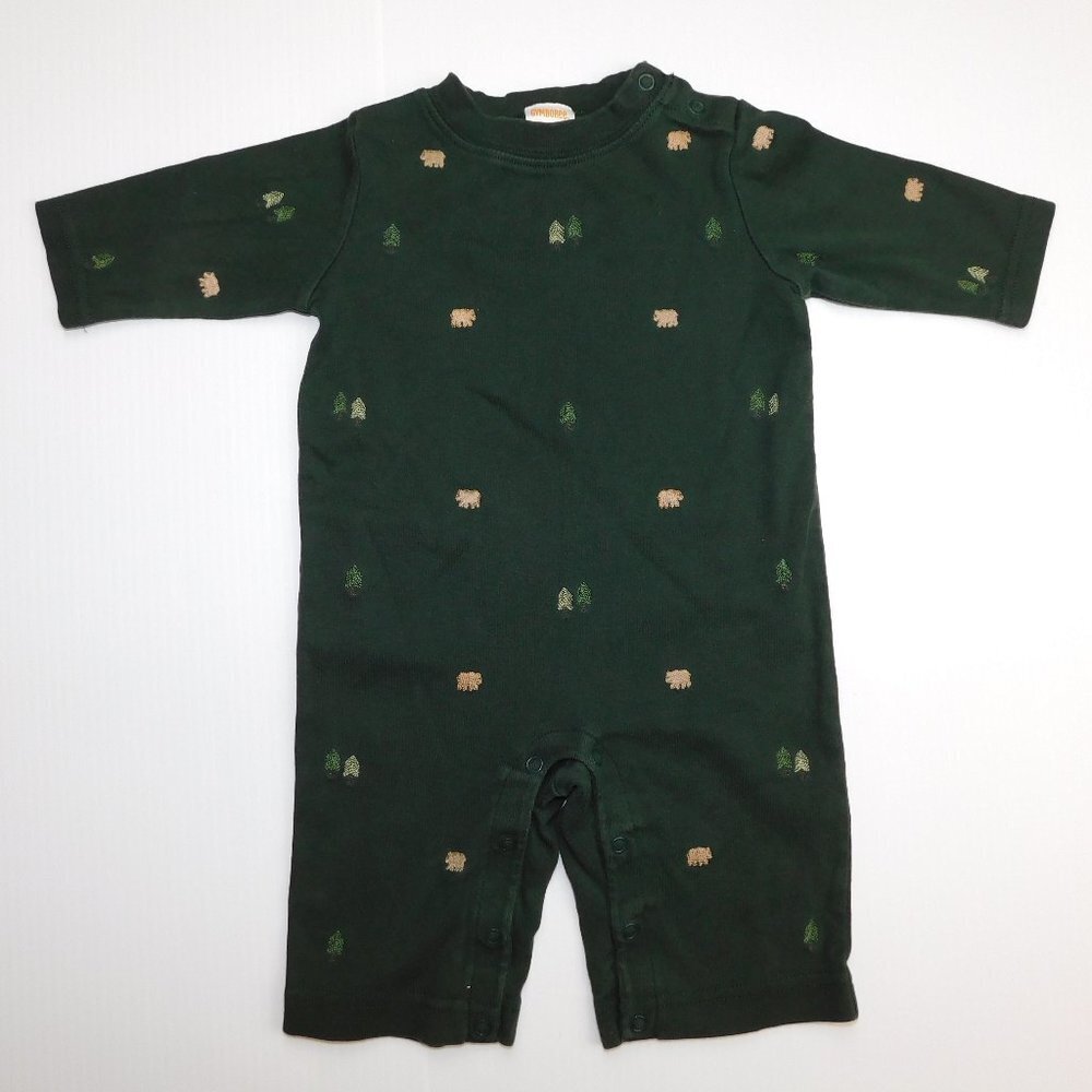 Gymboree Green Tree Bear Woods Romper One Piece Baby Boys 3-6 Months 3M 6M